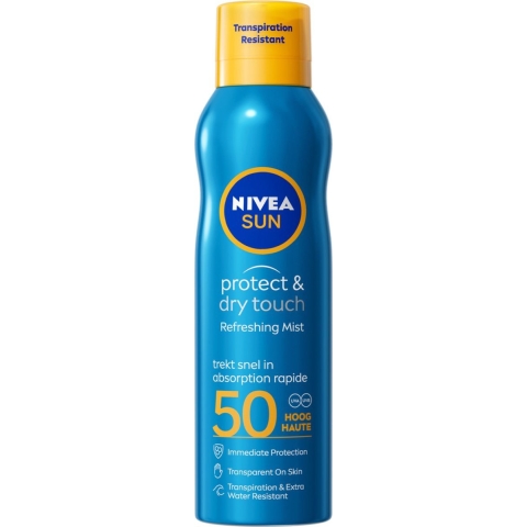 1+1 gratis: Nivea Sun Protect en Dry Touch Verfrissende Vernevelende Spray SPF 50 200 ml
