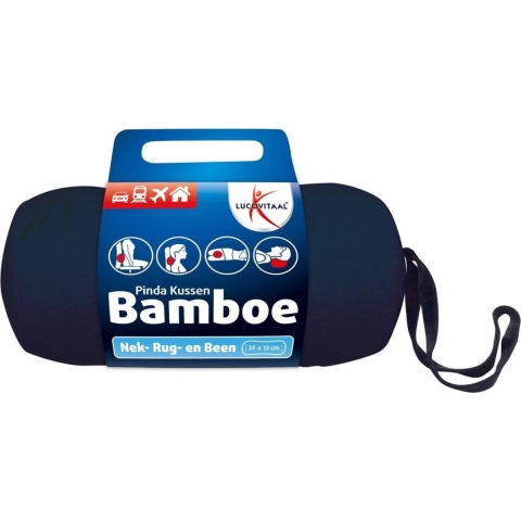 2x Lucovitaal Bamboe Nek Kussen Blauw
