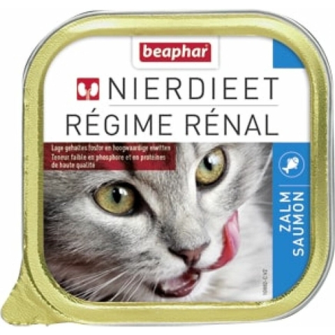 16x Beaphar Nierdieet Kattenvoer Nat Zalm 100 gr