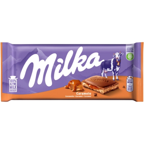 23x Milka Chocoladereep Caramel 100 gr