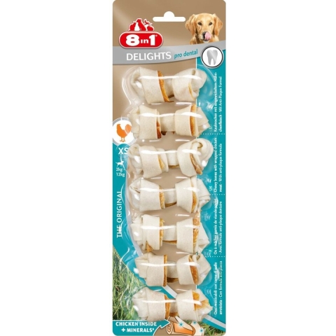 6x 8in1 Delights Pro Dental Kip XS 7 stuks