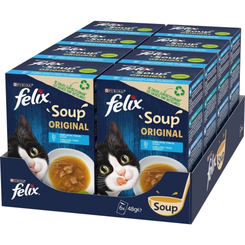 8x Felix Soup Vis Selectie 6 x 48 gr