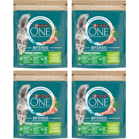 4x Purina ONE Indoor Kalkoen 800 gr