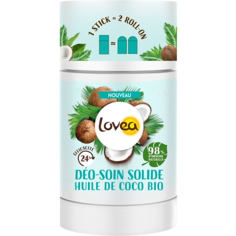 3x Lovea Solid Deodorant Organic Coconut Oil 50 gr