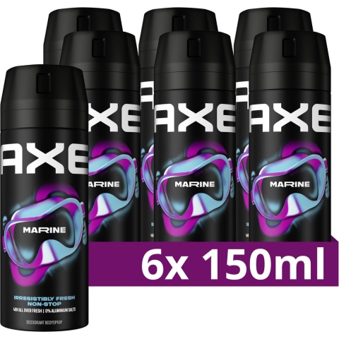 6x Axe Deodorant Bodyspray Marine 150 ml