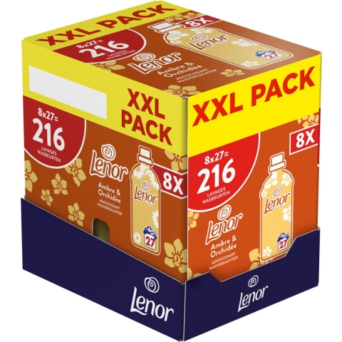 Lenor Wasverzachter Amber&Orchidee 216 Wasbeurten 8 x 567 ml