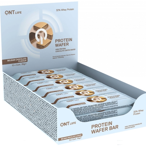 QNT Protein Wafer Bar - Eiwit Reep - 12 x 35 gr - Belgian Chocolate