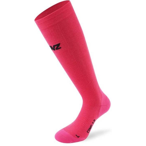 Lenz Compression 2.0 Merino skisokken roze, 32-38 cm