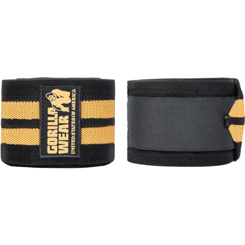 Gorilla Wear Knee Wraps - Zwart/Goud - 200 cm