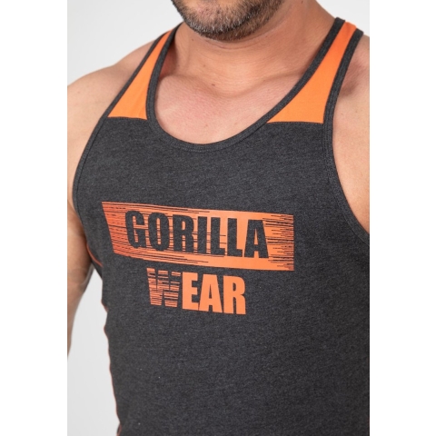 Gorilla Wear Wallace Tank Top - Grijs/Oranje - L