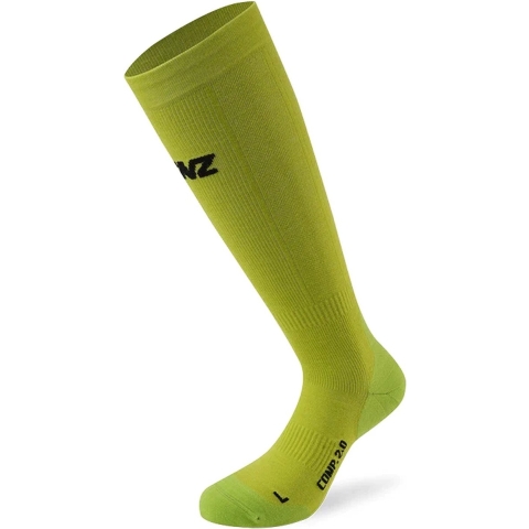 Lenz Compression 2.0 Merino skisokken geel, 24-32 cm