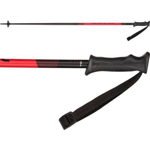 Rossignol Tactic skistokken zwart/rood, 130 cm