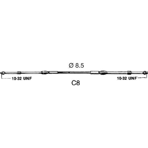 Ultraflex C8 30212S motorbedieningskabel 7ft=2,14 meter (30212S)