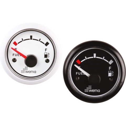 Wema Tankmeter Fuel Instrument, zwarte wijzerplaat
