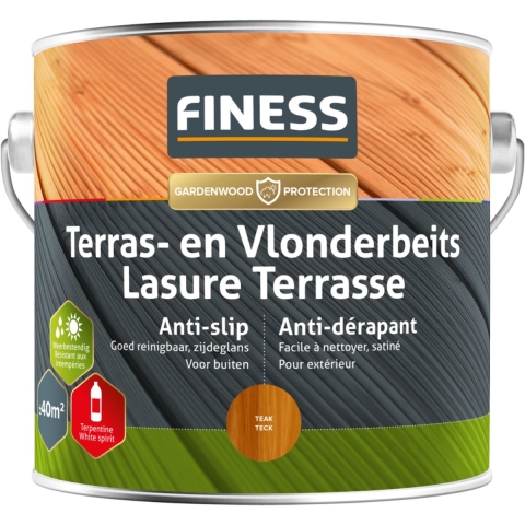 Finess Terras En Vlonderbeits Anti-slip - Teak - 2,5 L