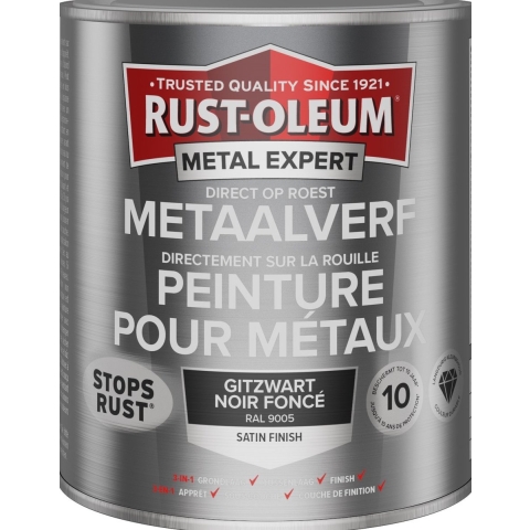 Rust-Oleum MetalExpert Zijdeglans - RAL 9005 Gitzwart - 0,75L