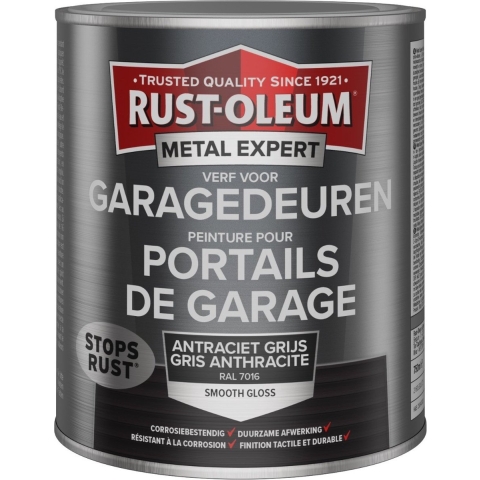 Rust-Oleum Verf Voor Garagedeuren - RAL 7016 Antracietgrijs - 0,75L