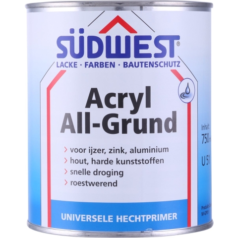 Südwest Acryl Allgrund U51 - Ral 9005 Zwart - 750ML