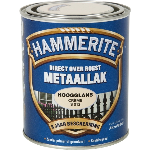 Hammerite Metaallak Hoogglans - Direct Over Roest - Creme - 0,75L