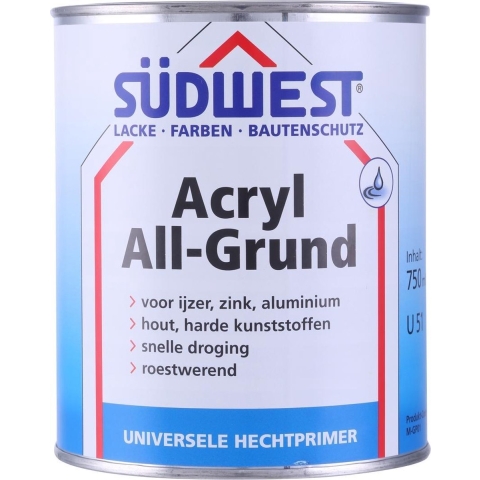 Südwest Acryl Allgrund U51 - Ral 7001 Grijs - 750ML