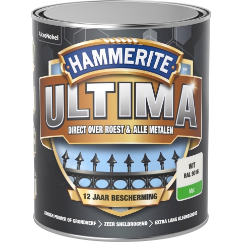 Hammerite Ultima Mat - Verkeerswit - 750ml