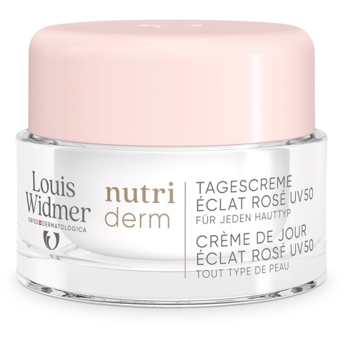 Louis Widmer Nutriderm Dagcrème Éclat Rosé UV 50 (zonder Parfum) | 50 ml