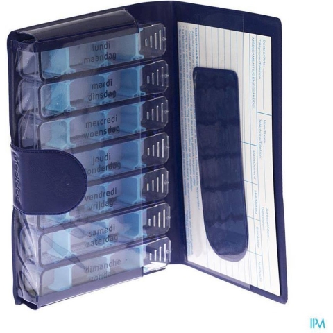 Medidose Pocket Pillendoos Week Blauw | 1 stuk
