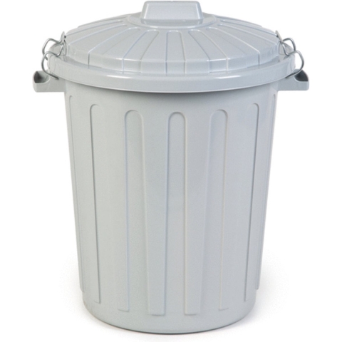 Curver voerton met deksel lichtgrijs 70 liter/25-30 kg