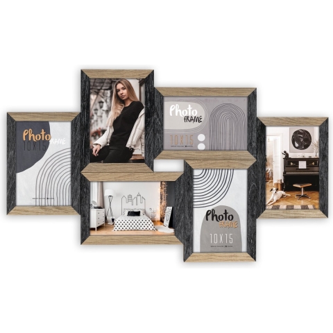 Zep Fotolijst DN688B Vercelli Black 6x 10x15 cm