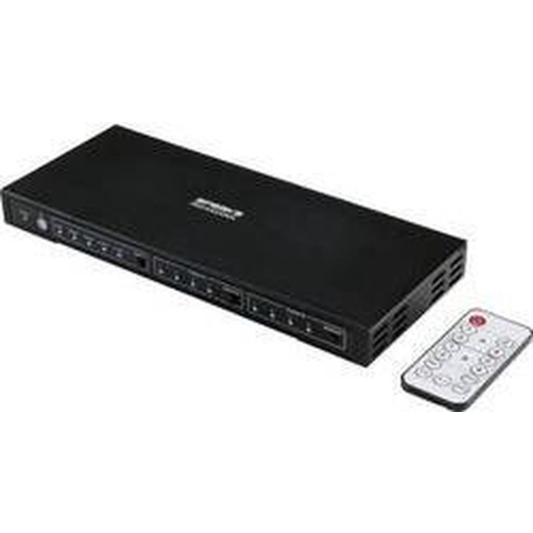 SpeaKa Professional 4 x 2 poorten HDMI-switch Met audiopoorten 3840 x 2160 Mpix Zwart