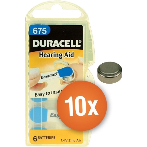 Duracell gehoorapparaat batterijen - Type 675 - 10 x 6 stuks
