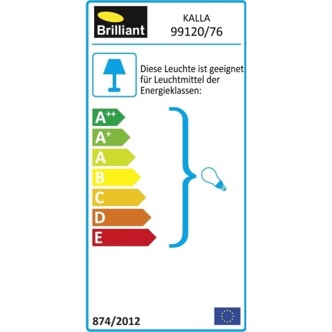Brilliant lamp Kalla hanglamp 5flg antiek / zwart