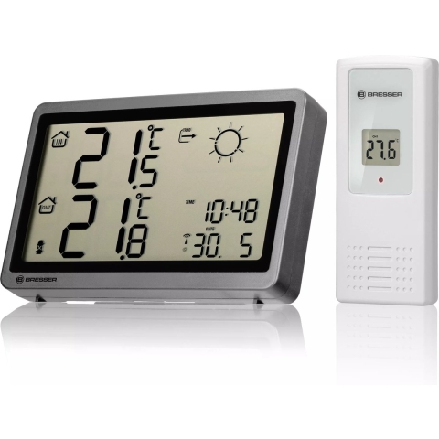 BRESSER Draadloos weerstation MeteoTemp HZ antraciet