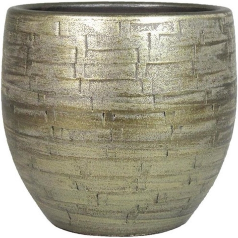 Bela Arte Plantenpot - keramiek - goud glans - D24-H22 cm