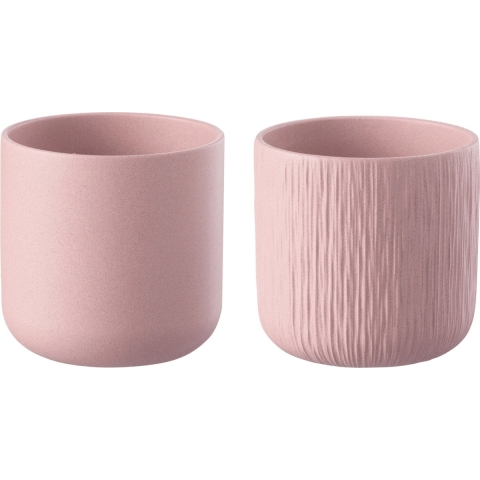 J-Line bloempot Gen - keramiek - roze - large - 2 stuks - Ø 18.5 cm