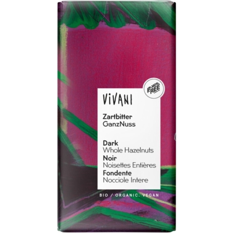 10x Vivani Chocoladereep Puur Hazelnoot 100 gr