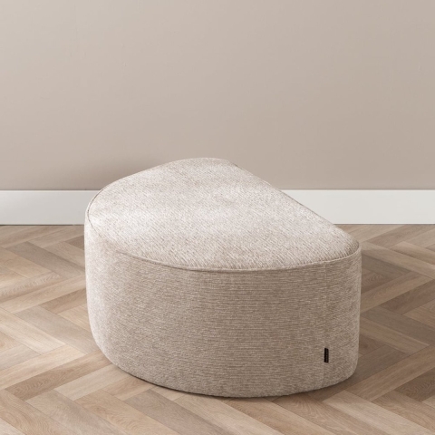 Bronx71 Hocker Mio halve maan ribstof taupe