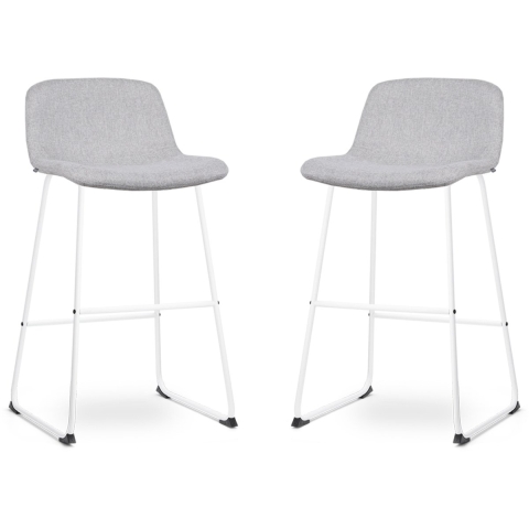 Nolon Nino-Mats Barkrukken Set van 2 - Lichtgrijs - Wit - 75 cm