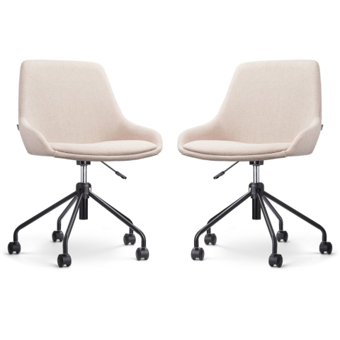 Nolon Nout-Isa Bureaustoelen Set van 2 - Beige - Zwart