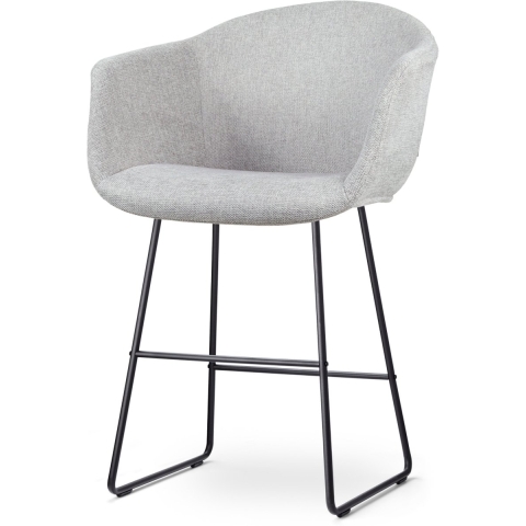 Nolon Nino-Otis barkruk lichtgrijs - zwart onderstel - 65 cm