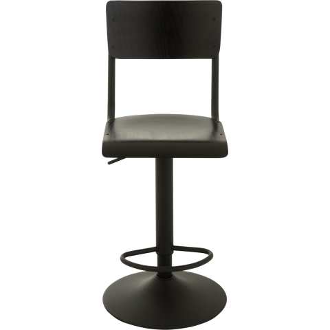 J-Line barstoel - hout|metaal - zwart - 2 stuks