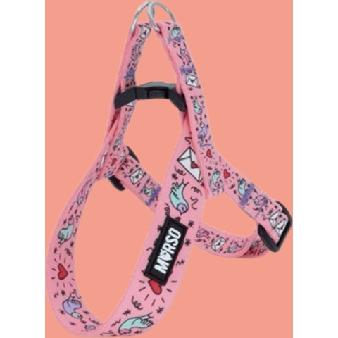 Morso Morso mini hondentuig verstelbaar gerecycled sweet tweet roze
