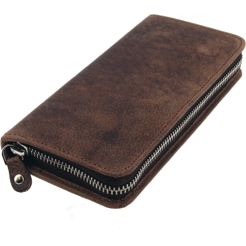 Alassio JU-2648 Leren Etui 17x8x2.5 cm Bruin