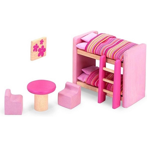 Pintoy Roze Kinderkamer voor Poppenhuis