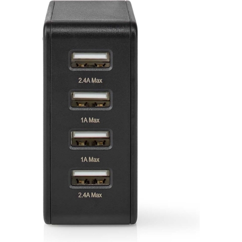 Nedis WCHAU481ABK Wandoplader 4,8 A 4 Uitgangen Usb-a Zwart