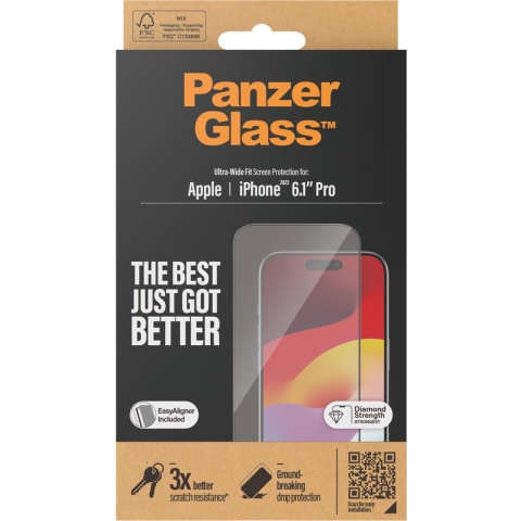 Panzerglass Apple Iphone 15 6.1" Pro - Ultra-wide Fit With Easyaligner