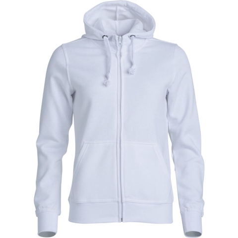 Clique 021035 Basic Hoody Full zip ladies - Wit - M