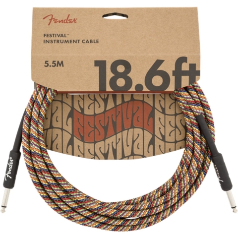 Fender Kabel Festival Rainbow, Jack-Jack, 5.5m