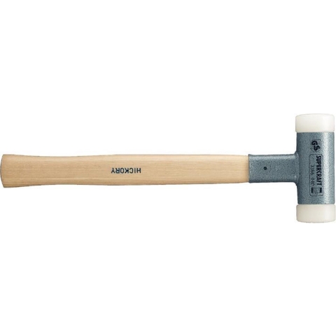 Halder Kunststofhamer | lengte 360 mm hoofd-d. 40 mm | hickory terugslagvrij | hard nylon wit | 1 stuk - 3366.040 3366.040