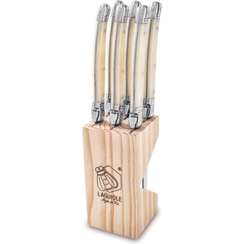 Laguiole Style de Vie Steakmessen Premium Line Parelmoer - 6 stuks